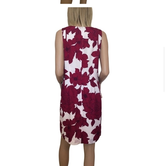 Banana Republic Floral Rose Burgundy Sleeveless Shift Dress Gorgeous Versatile - Picture 3 of 4